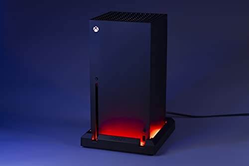 Venom LED light-up console stand for Xbox Series X with illuminated accents and sleek black design.