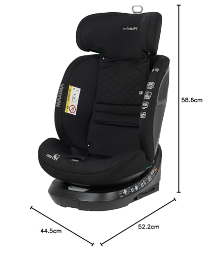 Enfasafe Maxima i-Size 360 Spin ISOFIX Car Seat, ECE R129, Extended Rearward Facing from Birth to Approx. 4 Years (40-105cm), Forward Facing from 15 Months to Approx. 12 Years (76-150cm)