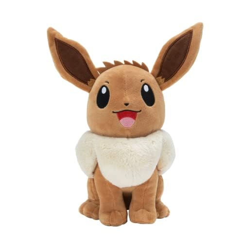 12-inch Pokémon Eevee plush toy featuring soft fabric and authentic details, perfect for collectors and fans.