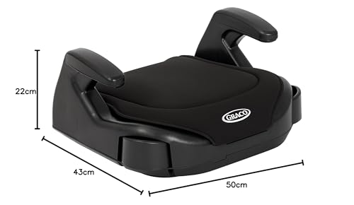 Graco Booster Basic R129 Backless Booster Car Seat, Lightweight at only 1.4kg, Suitable from approx. 7 to 12 years (135-150cm), Black fashion
