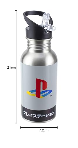 PlayStation Paladone Heritage Stainless Steel Water Bottle, 500 ml, 16.9 fl oz, Multicolored