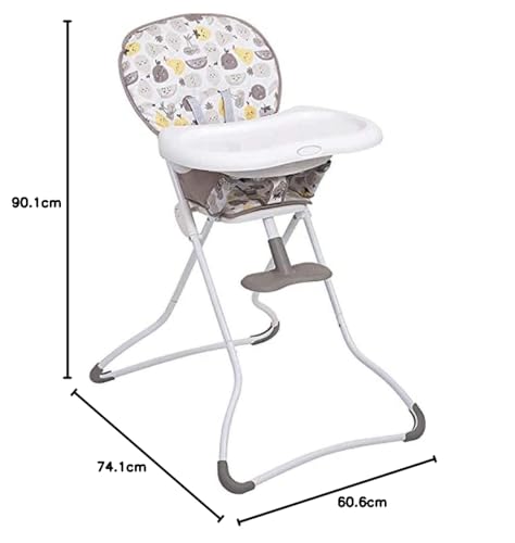 Graco Snack N' Stow Highchair with compact fold, lightweight at only 5.4kg and freestanding fold, Fruitella fashion
