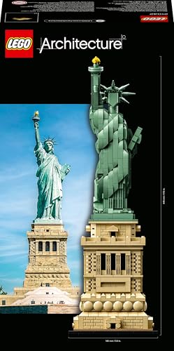 LEGO Architecture Statue of Liberty model kit featuring detailed building elements for adults, perfect for home decor.