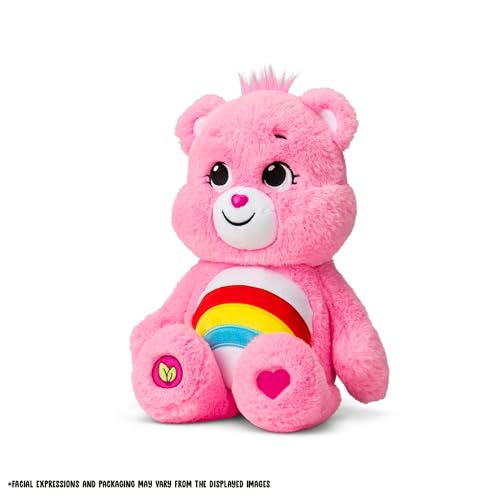 Care Bears | Cheer Bear 35cm Medium Plush | Collectable Cute Plush Toy, Cuddly Toys for Children, Soft Toys for Girls and Boys, Cute Teddies Suitable for Girls and Boys Ages 4+ | Basic Fun 22061