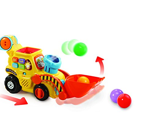 VTech POP and Drop Digger, Educational Push Along Digger for Toddler, Toy Gift for 12 Months to 2 3 Years Boys and Girls. English Version