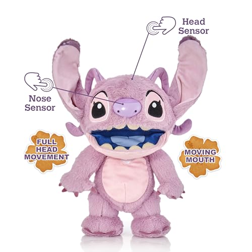 WOW! STUFF Disney Chatty Angel Deluxe , Puppetronic Angel, Puppet Animatronic, Over 50 Action and Sound Combinations , 30cm/12inches Height , Ages 6 to Adult, Pink