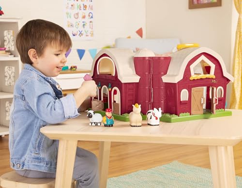 Battat– Big Red Barn, Animal Farm Playset – Learning Toy for Toddlers, 18M Plus, 13.5" x 9"x 12"