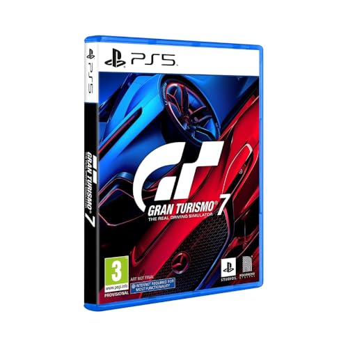 Sony Gran Turismo 7 game for PS5 console, showing cover art with racing car and racing track background.
