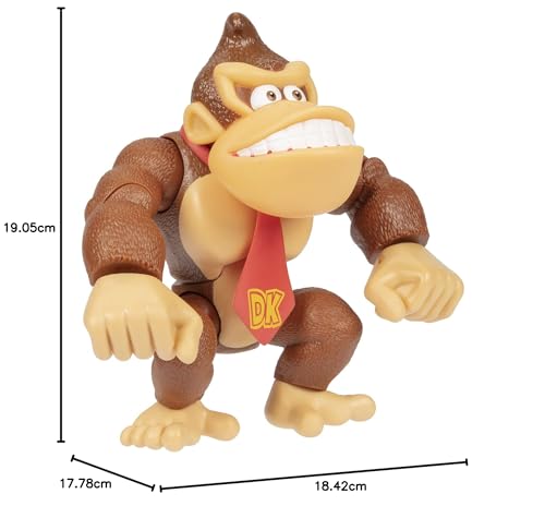 Super Mario Donkey Kong action figure, 6-inch tall with posable features, ideal for play and display by kids and collectors.