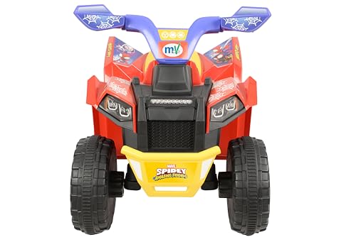 Spidey Kids Mini Quad Bike - Official Licensed Kids Ride On Car - 6V Electric Ride On Toys - Forward, Reverse Gears, Chunky Tyres & Amazing Friends Decals, Safe Toddler Toy - Spidey Toys