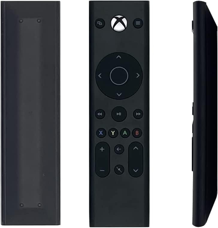 Plauduct media remote control for Xbox One, Xbox Series X, S consoles, featuring buttons for media playback and navigation.