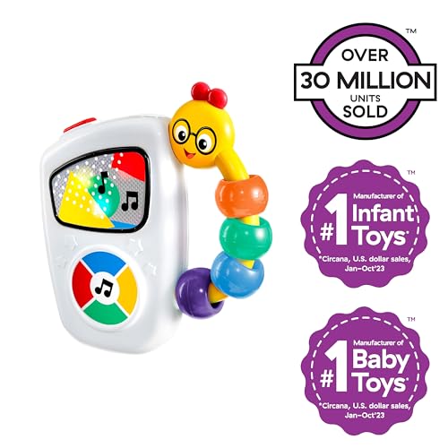 Baby Einstein Take Along Tunes musical toy with lights, beads, and melodies, designed for early development in infants 3 months+