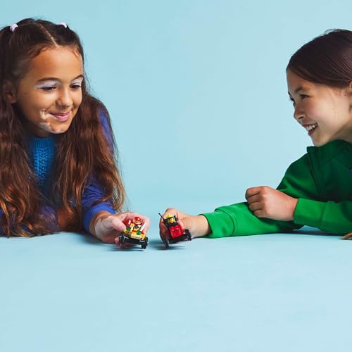 LEGO City Pizza vs. Fire Truck Race Car Pack with two minifigures and colorful soapbox cars for kids aged 5 and up.