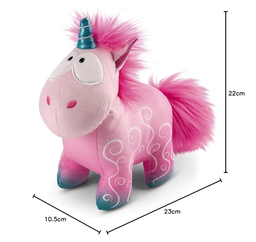 NICI 49106 Cuddly Unicorn Midnight Floral 22cm Pink Standing-Sustainable Made Plush, Cute Soft Toy to Cuddle and Play with, for Children & Adults, Gift idea