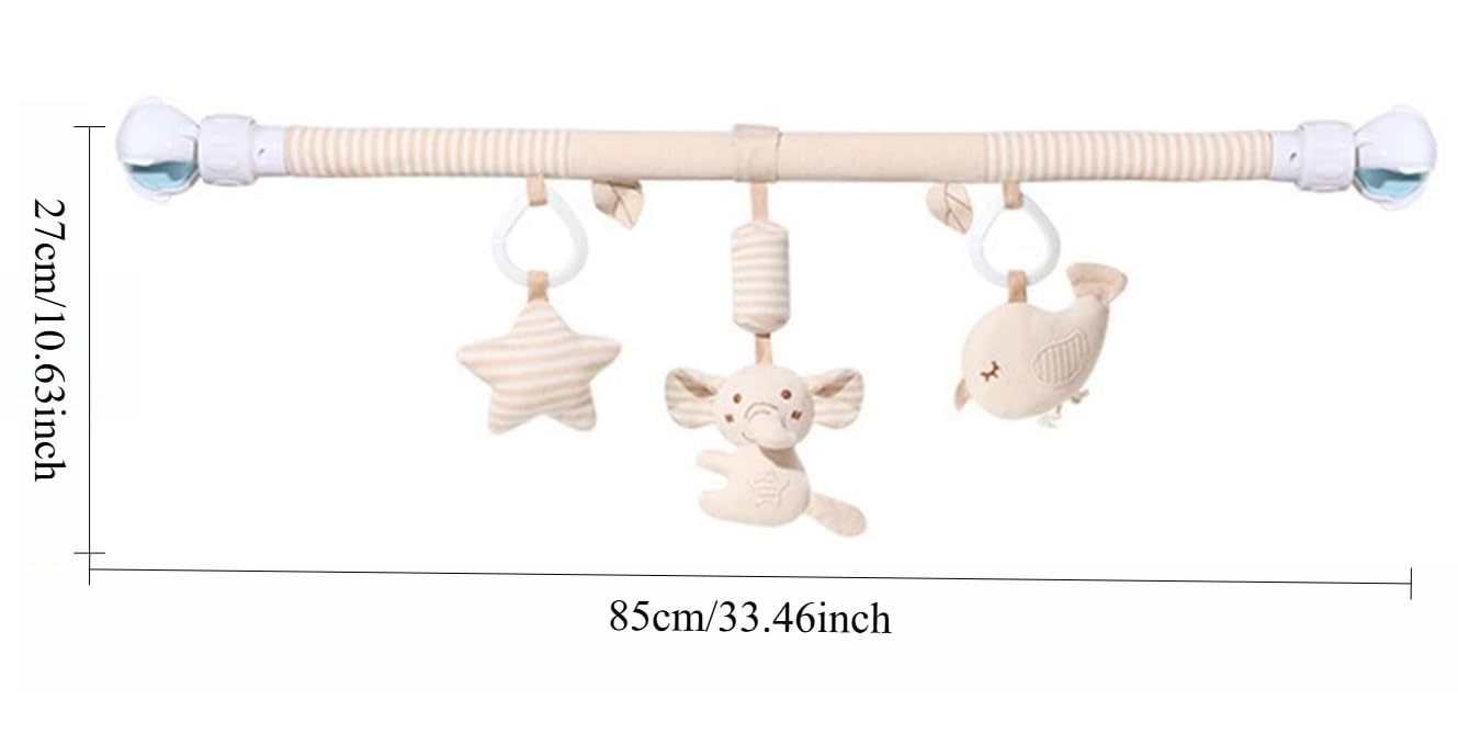 blloocod baby stroller arch toy clip with colorful elephant and hanging toys for crib, car seat, or bouncer entertainment