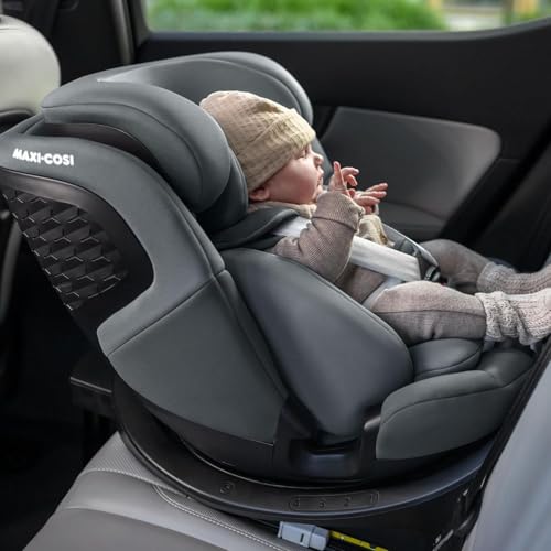 Maxi-Cosi Emerald S i-Size, 360 Swivel Baby car seat, 0-12 Years 40-150cm, Group 0+123 car seat, Isofix 0-36 kg car seat, Rearfacing, 4 Recline Positions, G-Cell Side Impact Protection, Tonal Black