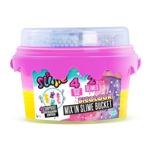 Colorful Canal Toys So Slime Mix'in slime bucket with three vibrant slime colors and fun add-in decorations for kids 6+