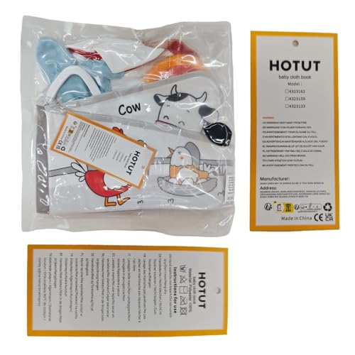 HOTUT Baby Toys Baby Books 0-6 Months, Sensory Books for Babies Touch and Feel Soft Books,Baby Crinkle Books, Touch Feel Activity Soft Book Infants Toys for 0 3 6 12 Months Boy Girl Shower Gifts