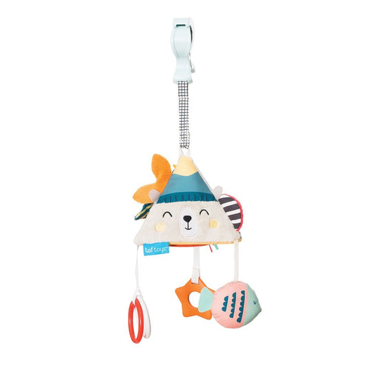 Taf Toys North Pole Pyramid Baby Pram Toy with hanging soft sensory toys for strollers, car seats, and cots for infants 3 months+.