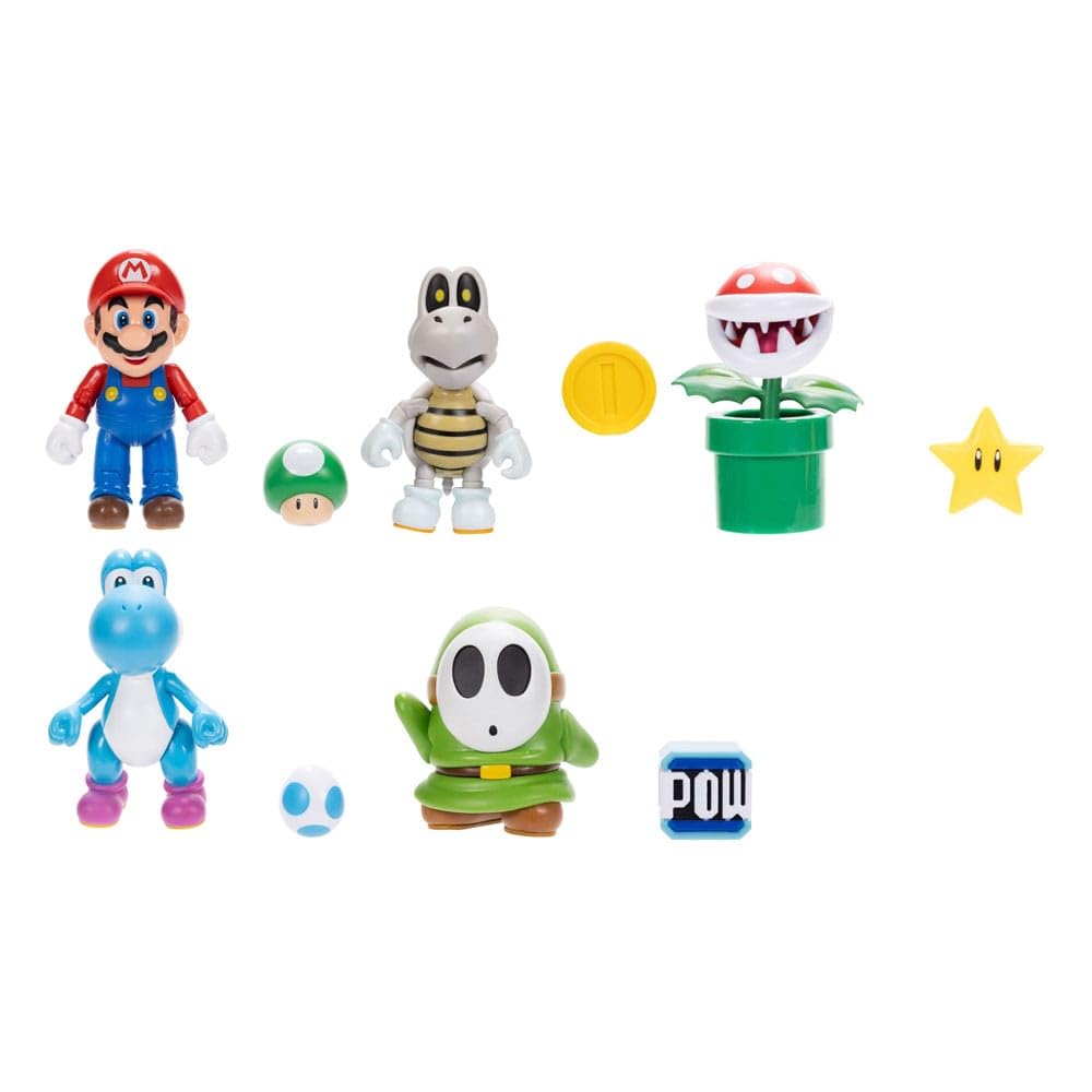 Super Mario Nintendo 4-inch articulated figure featuring Mario in a dynamic pose, detailed character design, perfect for collectors.