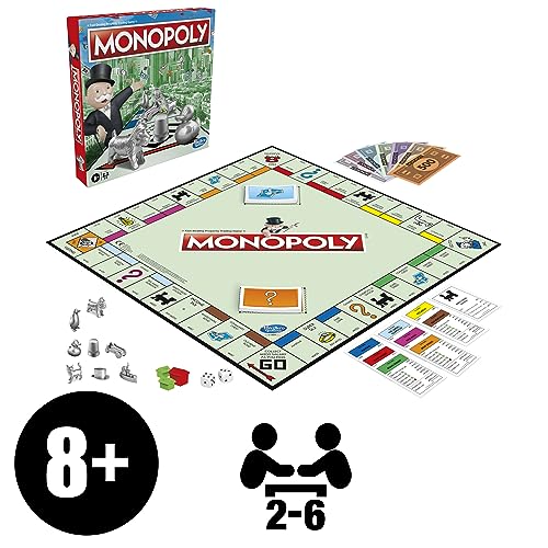 Hasbro Gaming Monopoly, Strategy Board Game for 8+ Year Old Kids, 2-6 Players, Family Games for Children and Adults
