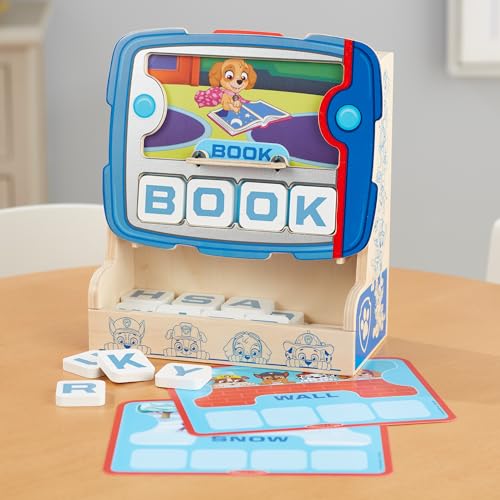 Melissa & Doug PAW Patrol Wooden See & Spell Pup Pad Game | Wooden Toy | Educational Play | Developmental Toy for Kids | 4 and Above | Gift for Boys or Girls