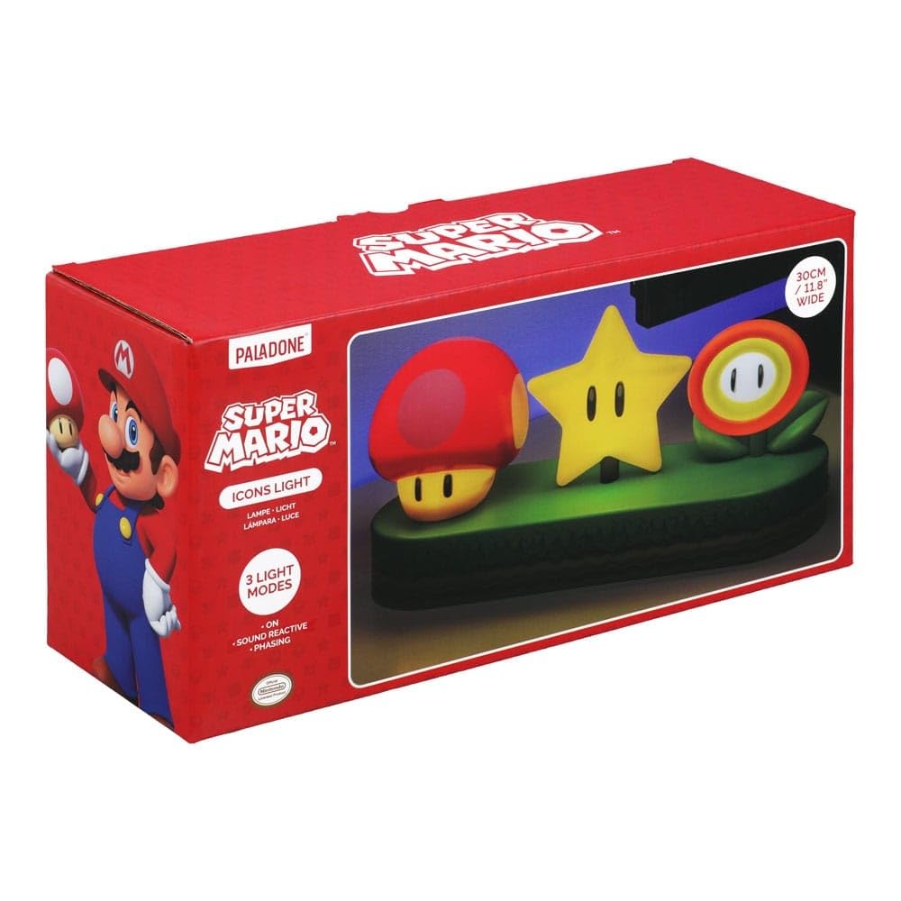 Super Mario Icon Light - Officially Licensed Mario Brothers Free Standing Desk Light, Gaming Room Decor and Merchandise for Boys and Girls, Nightlight Gift Accessory for Bedroom| Paladone