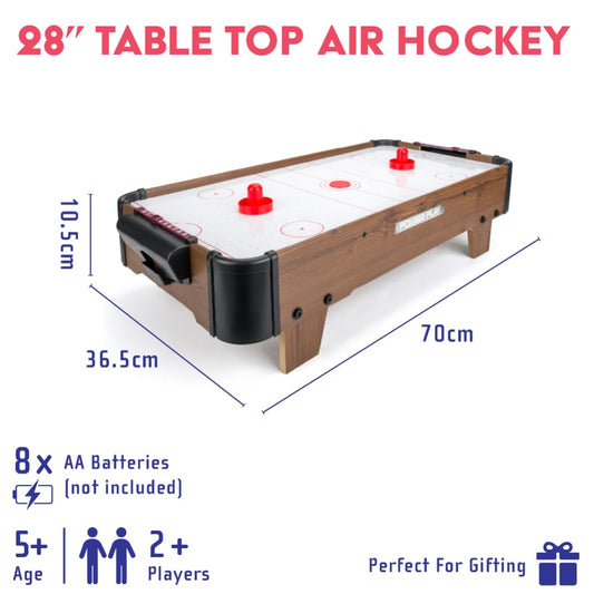 Power Play | Air Hockey Table Game, Wooden Portable Table Toys Game for Kids and Adults, 28inches, Brown