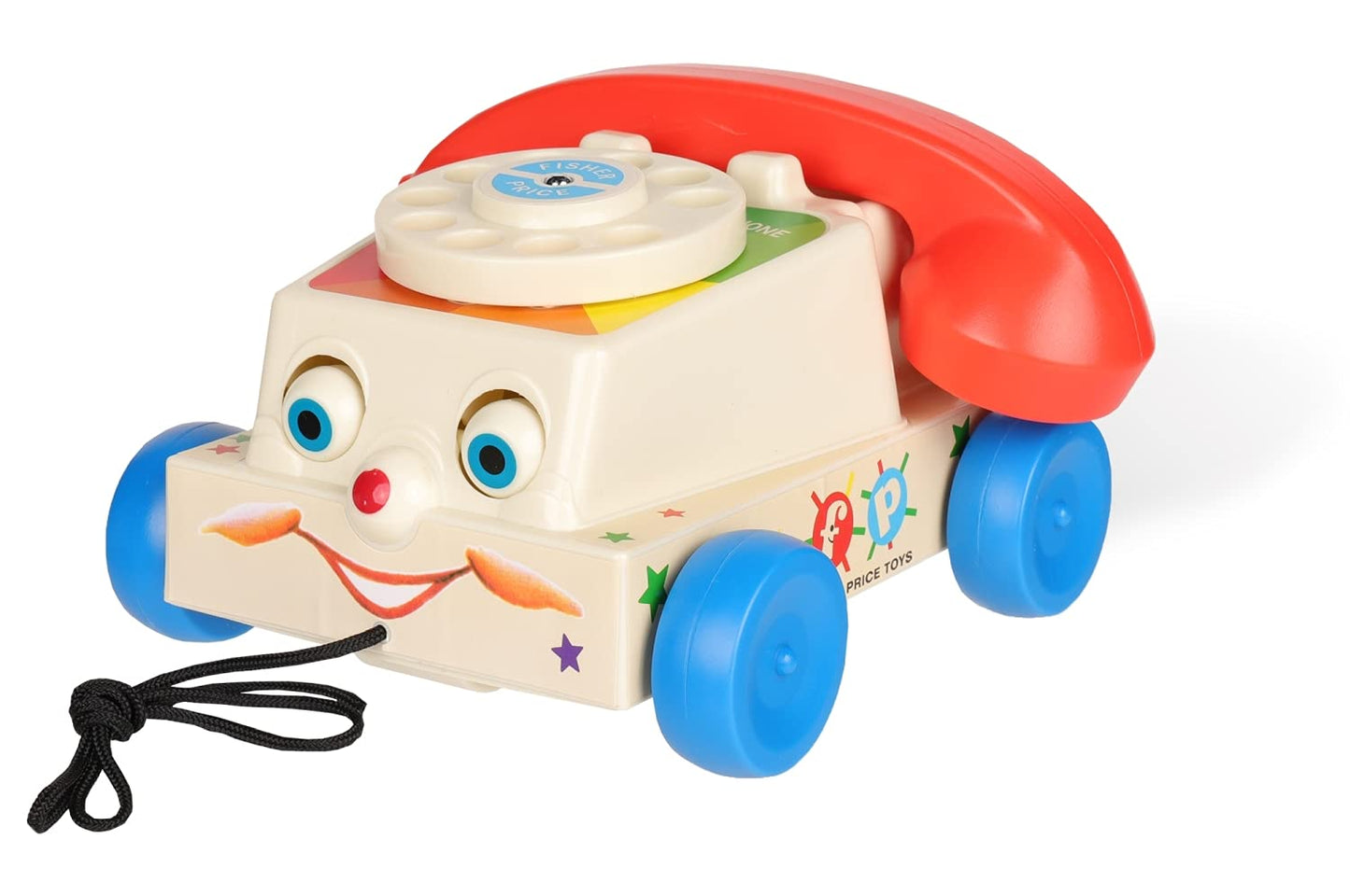 Basic Fun Fisher Price Classics Chatter Telephone Toy | Pull Along Retro Toddler Phone with Moving Eyes and Dial | Gift for Babies and Toddlers Aged 12 +