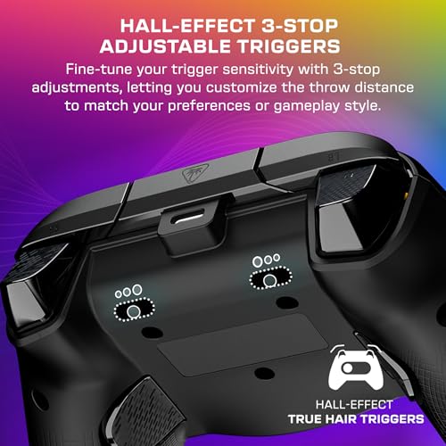 Turtle Beach Afterglow Wave black wired gaming controller with RGB lighting, mappable buttons, hall-effect triggers, and audio controls.