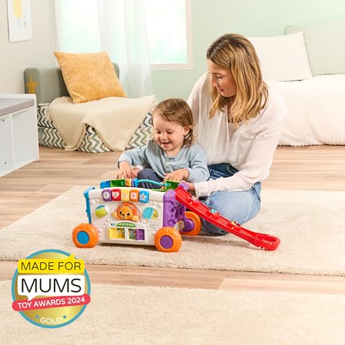 VTech Baby Sort & Discover Activity Wagon, Pull Along Light-up Activity Panel with Manipulatives, Animals, Numbers & Colours, Interactive Toy, Gift for Toddler 12, 18, 24 months +, English version