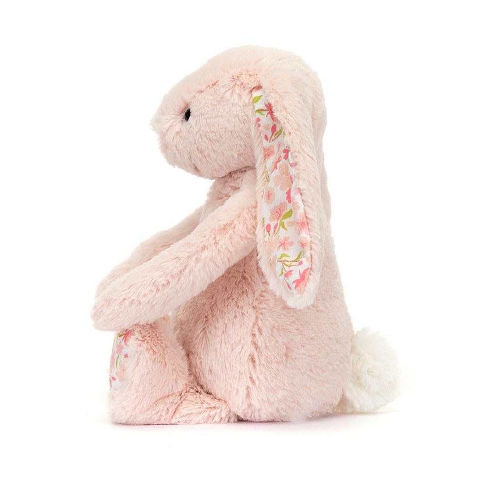 Jellycat Blossom Cherry Bunny soft toy with floral patterns and floppy ears, perfect for cuddling and playtime.