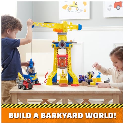 Rubble and Crew, Bark Yard Deluxe Bulldozer Construction Truck Toy with Lights, Sounds and Rubble Action Figure, Kids’ Toys for Boys and Girls Aged 3+