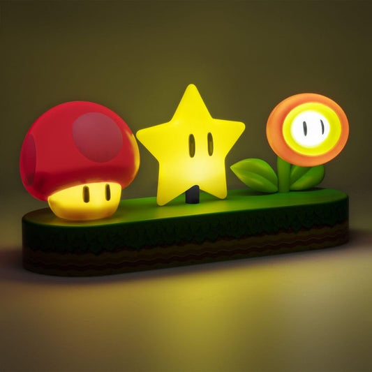 Super Mario Icon Light - Officially Licensed Mario Brothers Free Standing Desk Light, Gaming Room Decor and Merchandise for Boys and Girls, Nightlight Gift Accessory for Bedroom| Paladone