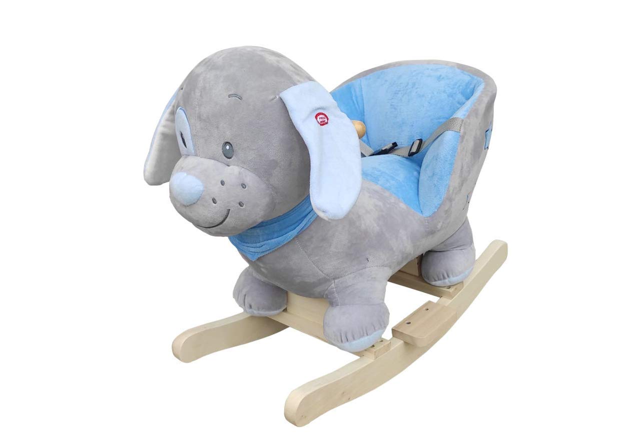 The Rocking Horse Co. - Rocking Dog/Puppy - Plush Finish - Complete with Sounds - On solid wood rockers