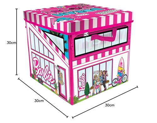 Barbie Dreamhouse ZipBin storage with playmat for 40 dolls, featuring vibrant colors and fun design for imaginative play.