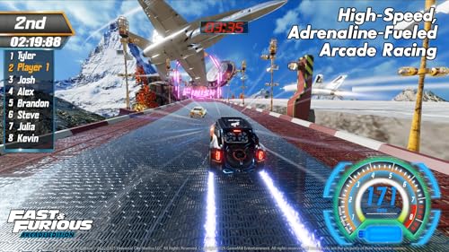 Nintendo Switch game cartridge for Fast & Furious Arcade Edition by Game Mill, featuring colorful racing car artwork.
