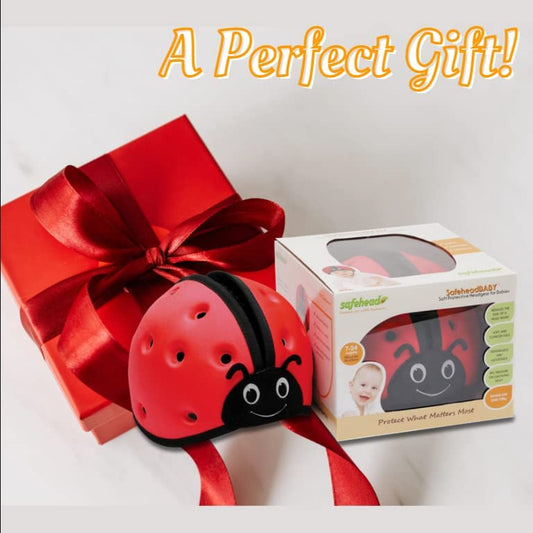 SafeheadBABY Soft Helmet for Babies Learning to Walk - Ladybird Blue