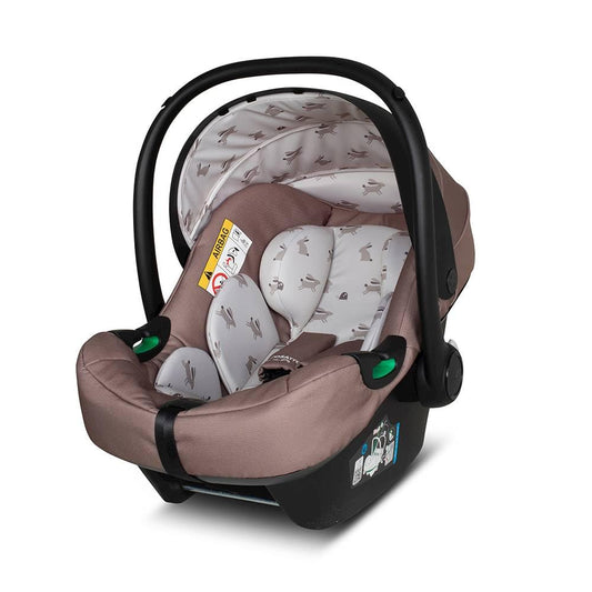 Cosatto Giggle 4 travel system with pram, pushchair, carrycot, infant car seat, raincover, and compact fold for children 0-4 years.