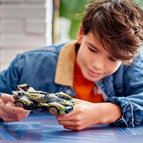 LEGO Speed Champions Lamborghini V12 Vision GT model set, buildable supercar toy for kids, vibrant colors and detailed design.