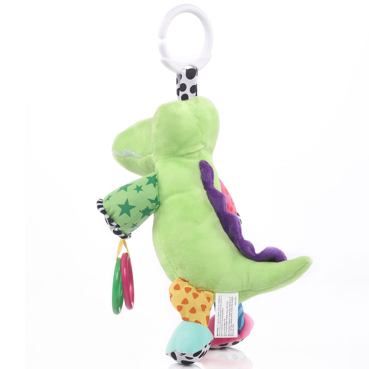 MEERO LONDON Crocodile clip-on pram toy with teether and sensory features for newborn babies, suitable for boys and girls.