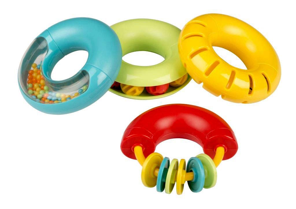 Halilit Musical Rings Gift Set. Musical Instruments for Babies Includes 4 Different Colourful Chunky Musical Rings. Safe, Fun and Durable. 3 Months +