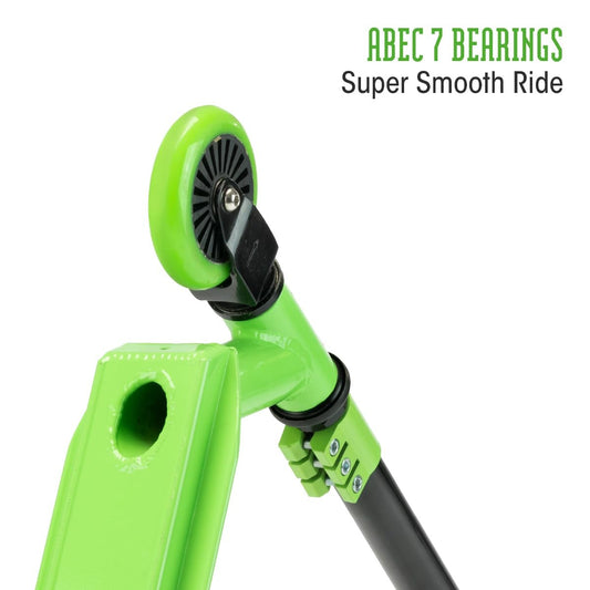 Xootz Shred 2.0 Stunt Scooter - Adult & Kids Kick Scooter, Lightweight 360° Stunts, Beginner to Intermediate, Steel T-Bar & Grip Tape Deck, Ages 5+, Multiple Designs, Green