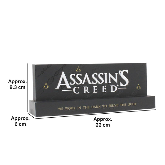 Neamedia Assassin's Creed logo LED lamp, officially licensed gaming room or office light, compatible with mobile, Xbox, PS5, and PC.