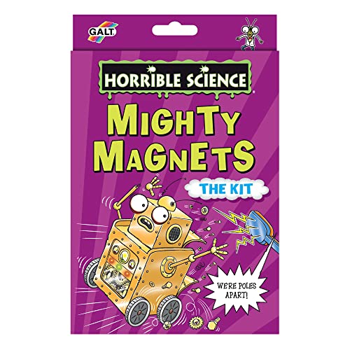 Galt Mighty Magnets science kit for kids featuring magnets, robots, and levitation experiments, suitable for children aged 6 and up.