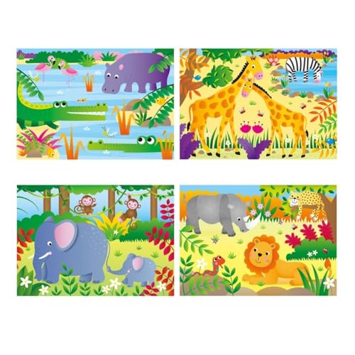 Galt Toys, 4 Puzzles In A Box - Jungle, Animal Jigsaw Puzzle Kids, Ages 3 Years Plus