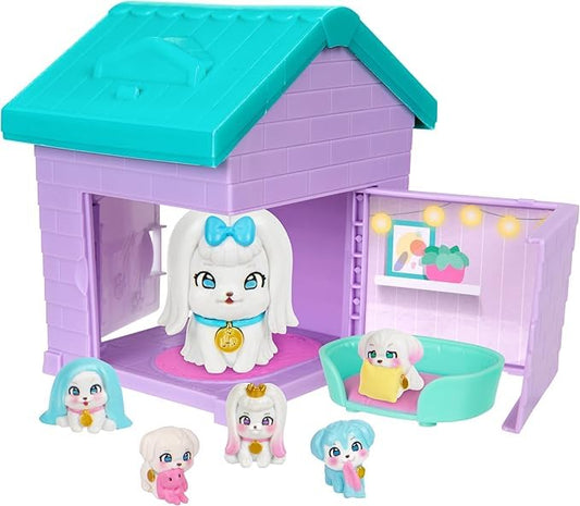 Little Live Pets Mama Surprise Families - Mama's House Beagle and Maltese Bundle, 2 Unique Houses & Puppies, Each Mama Magically Has 4-6 Babies, Fold Out Playset, 80+ to Collect, Fun Gift For Kids