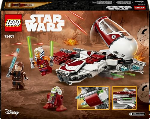 LEGO Star Wars Ahsoka’s Jedi Interceptor Building Toy Features 2 Minifigures with Lightsabers Incl. Anakin Skywalker, plus an R7-A7 Droid Figure for The Clone Wars Fans, 8+ Year Old Boys & Girls 75401