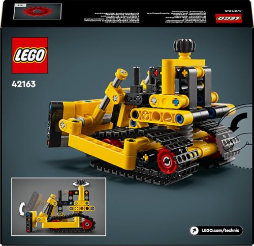 LEGO Technic Heavy-Duty Bulldozer set with realistic features, ideal construction vehicle toy for imaginative play.
