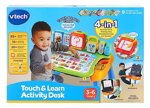 VTech Touch and Learn Activity Table - Musical Kids Desk with Letters, Phonics, Numbers, Music, Shapes, Animals and More - ages 3, 4 & 5 Year Olds, English Version